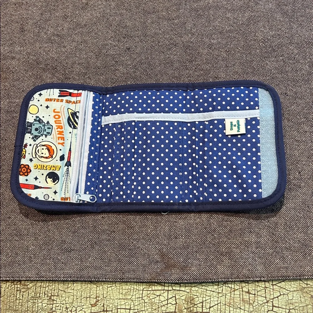 Kids Space Explorer Wallet Astronaut Rocket Tri-Fold Zipper Coin Pouch